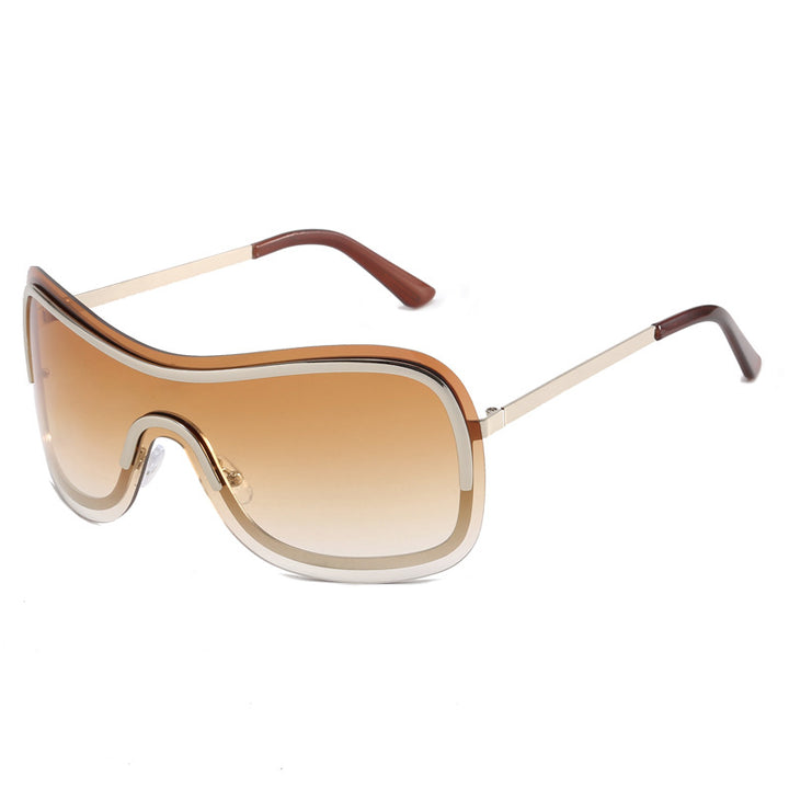 Women's large round sunglasses with elegant metal frame Skanto