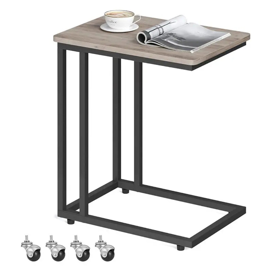 Side table with wheels and modern design Skanto