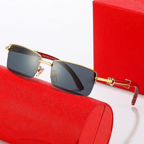 Dame modische solbrille med elegant metallramme og høykvalitets glass Skanto