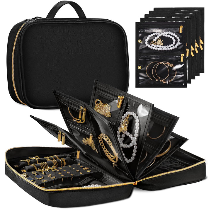 Kvinnelig elegant smykkorganisator med transparente rom Skanto