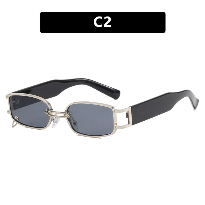 Women's fashionable sunglasses with innovative rectangular design and elegant metal accents Skanto
