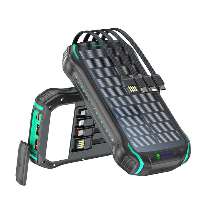 Robust solcelle-powerbank med hurtiglading og innebygd LED-lampe Skanto