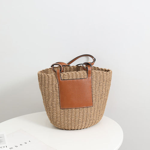 Basket bag with elegant leather detail Skanto