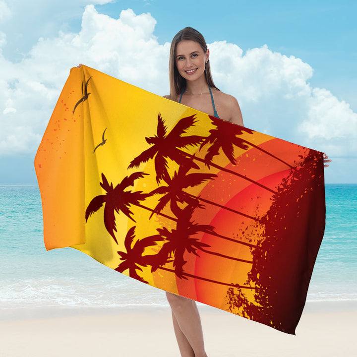 Strandhåndkle med kreative surf-motiver Skanto