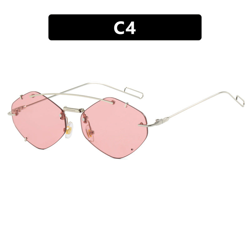 Dame geometrisk solbrille med ultralett metallramme Skanto