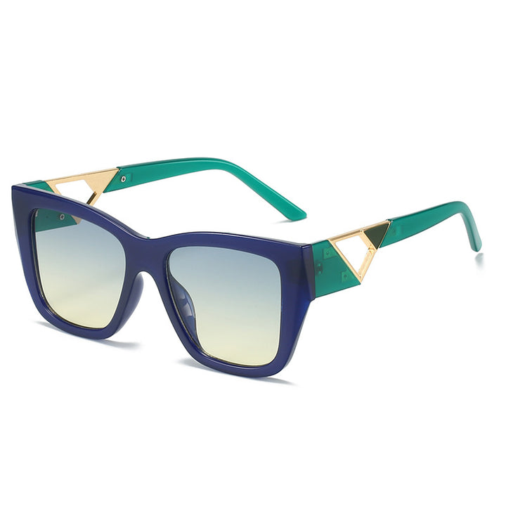 Dame Oversized Solbriller med moderne geometrisk design og elegant metallaccent Skanto
