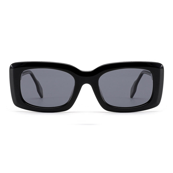 Dame moteriktig kvadratisk solbrille med unik ramme Skanto