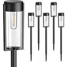 LED Hage Stake Lantern Med Frostet Akrylpanel Og Værbestandig Metallramme Skanto