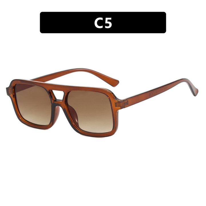 Women's modern square sunglasses with protective UV filter and transparent frame Skanto