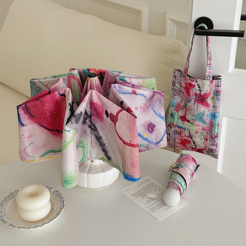 Damer Faltbar Designerveske med kreativt kunstmotiv Skanto