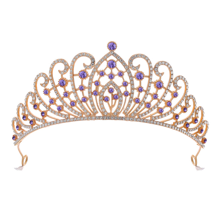 Dame Elegant Strass-tiara med florale detaljer Skanto