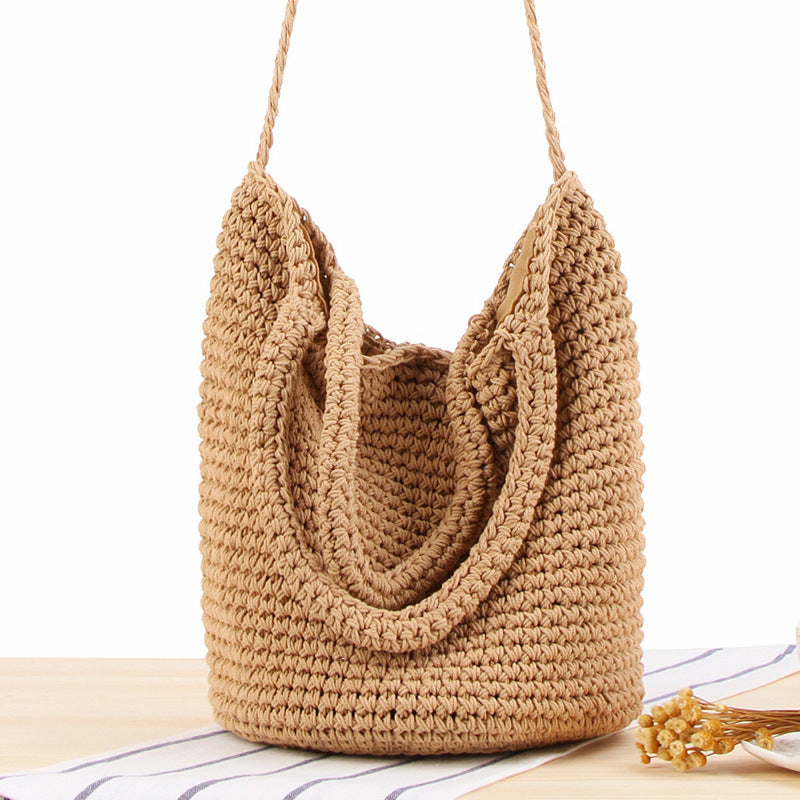 Hand-knotted tote bag with refined design Skanto