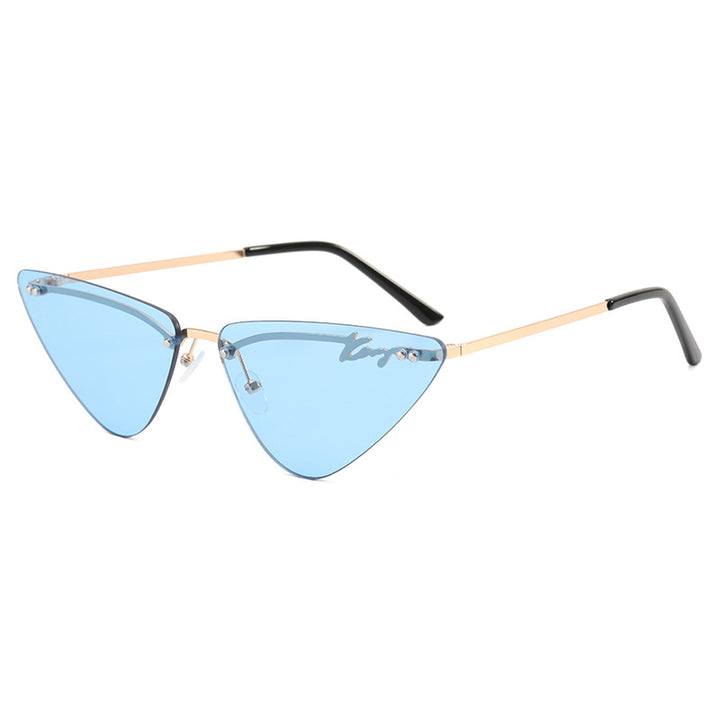Dame Trendy Cat-Eye Solbriller med feminin ramme Skanto