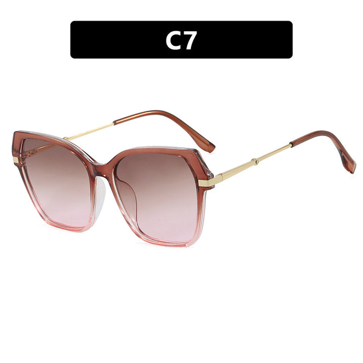 Women's square sunglasses with elegant metal frame and protective UV filter Skanto