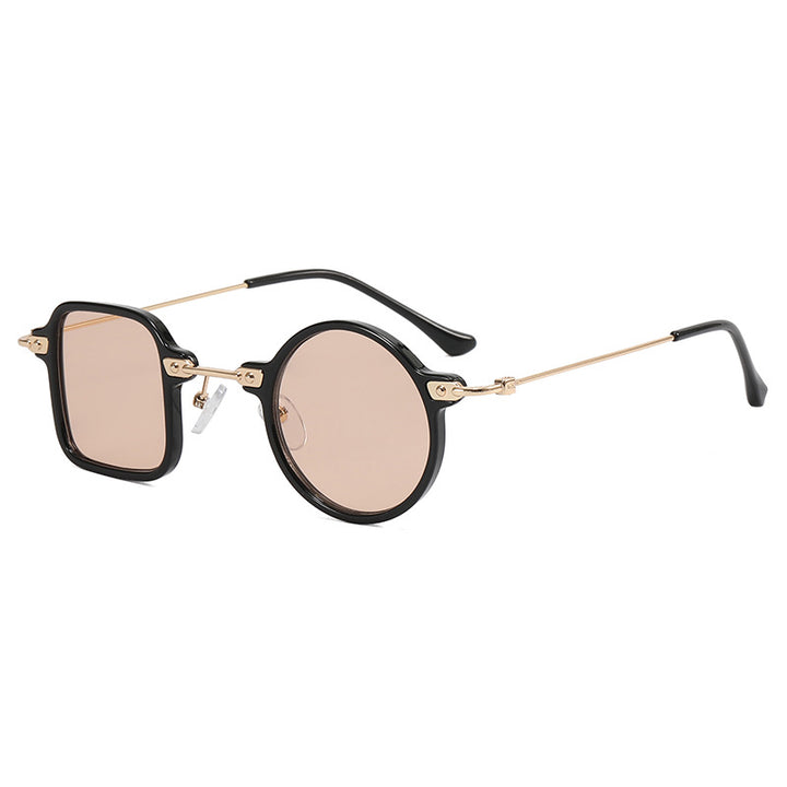Dame elegant rund hybridbrille med kvadratisk design Skanto