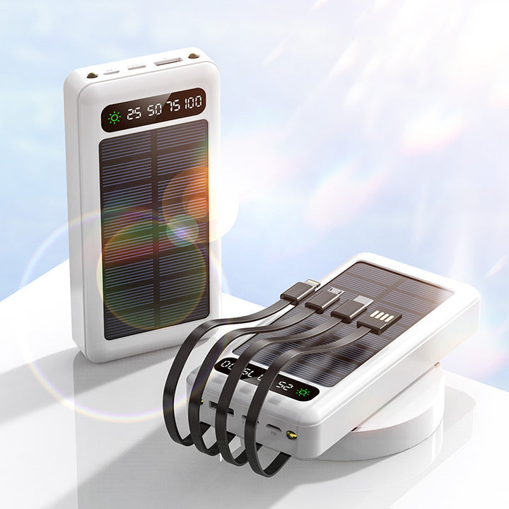 Solcelledrevet powerbank med intelligent effektindikator og multifunksjonsladekabler Skanto