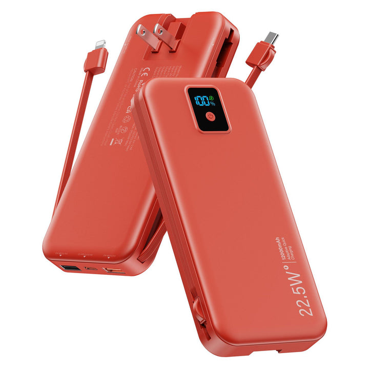 Powerbank med digitalt LCD-display og integrert lader Skanto