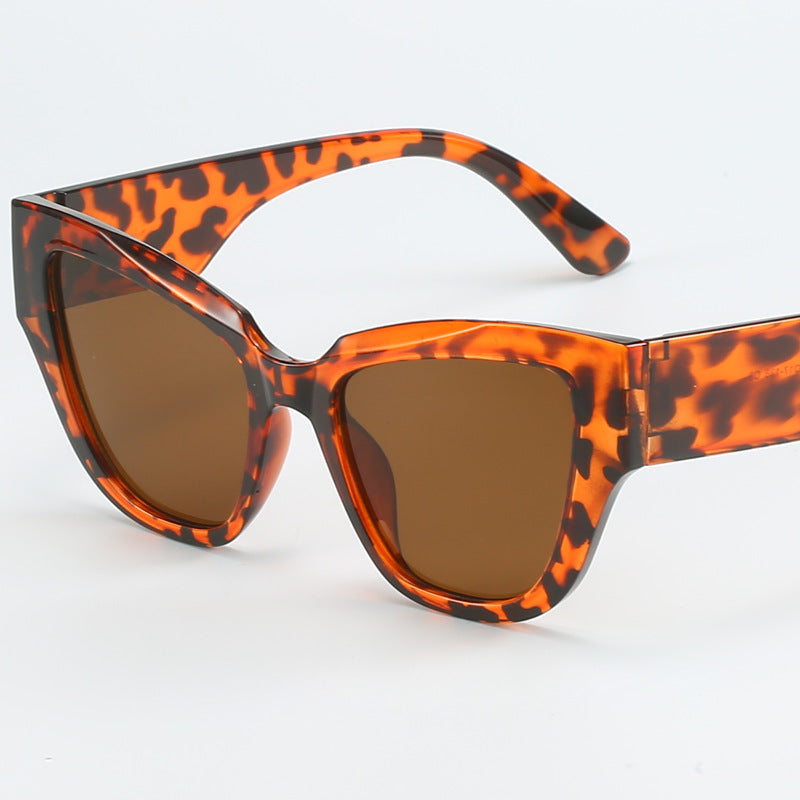 Dame Cat-Eye-solbriller med ekstravagant leopardmønster Skanto