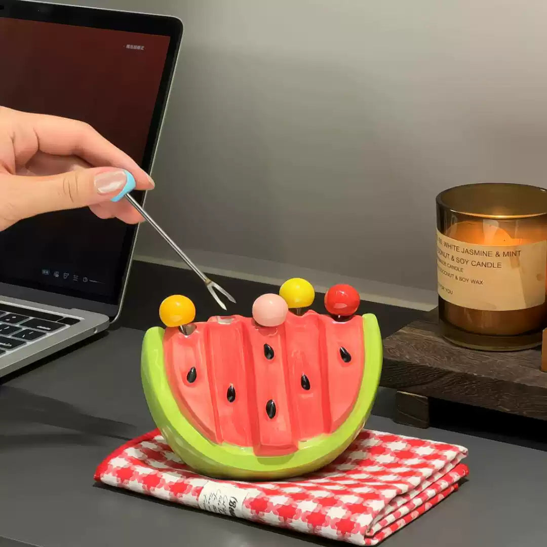 Skanto | Vannmelon Frukt Bite Sticks Gaffel Sett