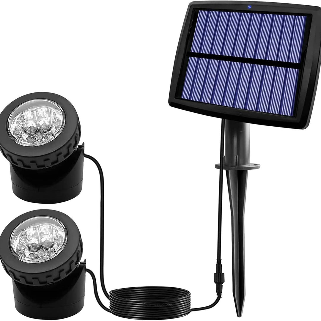 Justerbare utendørs solenergi landskaps spotlights med ekstern fotovoltaisk panel og justerbar bakkenaglestake Skanto