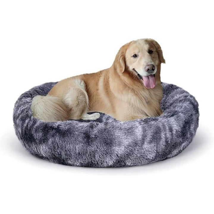 Plyss rund ortopedisk hundeseng
