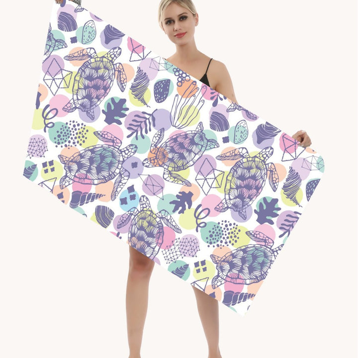 Multifunksjonelt strandhåndkle i kreativt mandala-design Skanto