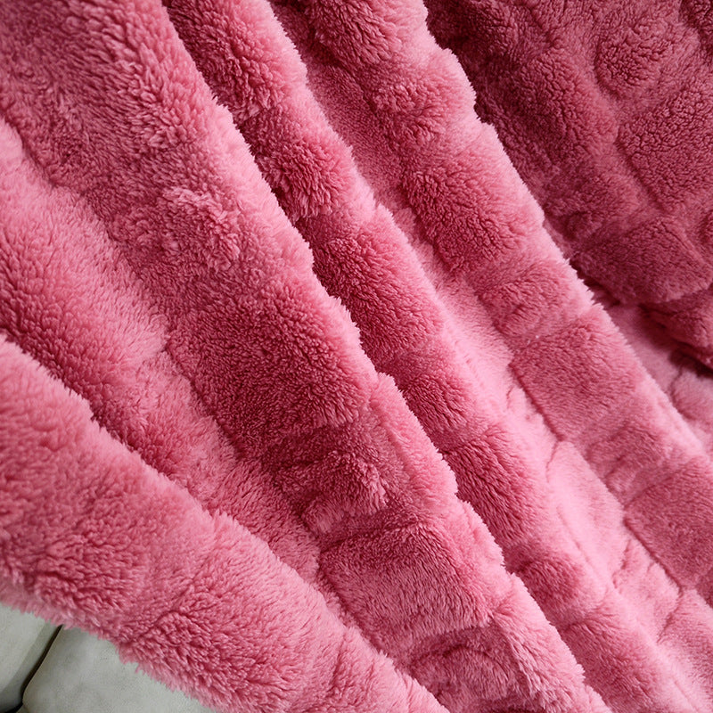Damer Koselig Mikrofiber Hurtigskiftepledd i moderne rutemønster Skanto