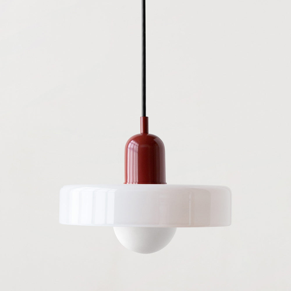 Skanto | Pendellampe laget av farget glass | Elegant hengelampe i Bauhaus-stil | Designlampe for stue og spisestue