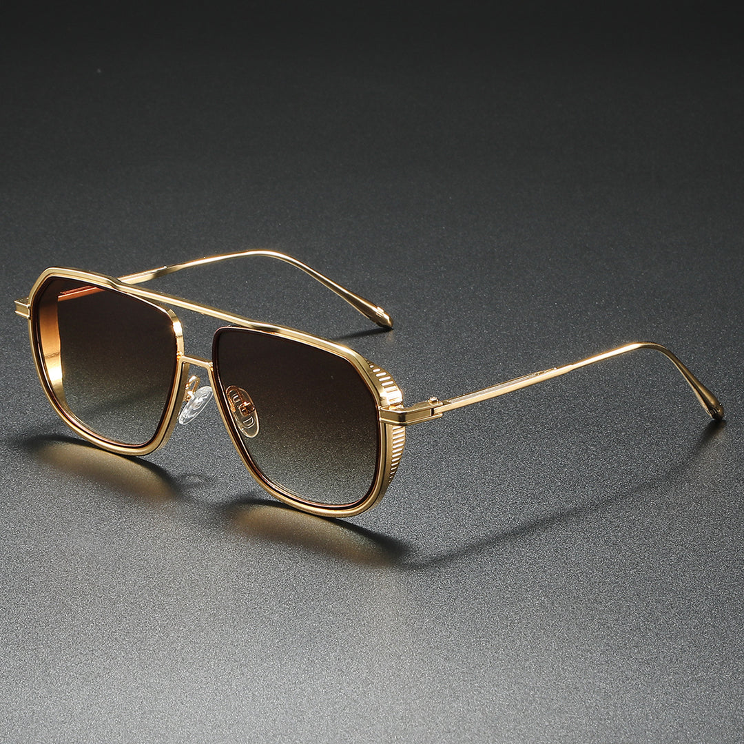 Dame Elegant solbrille med kantet metallramme Skanto