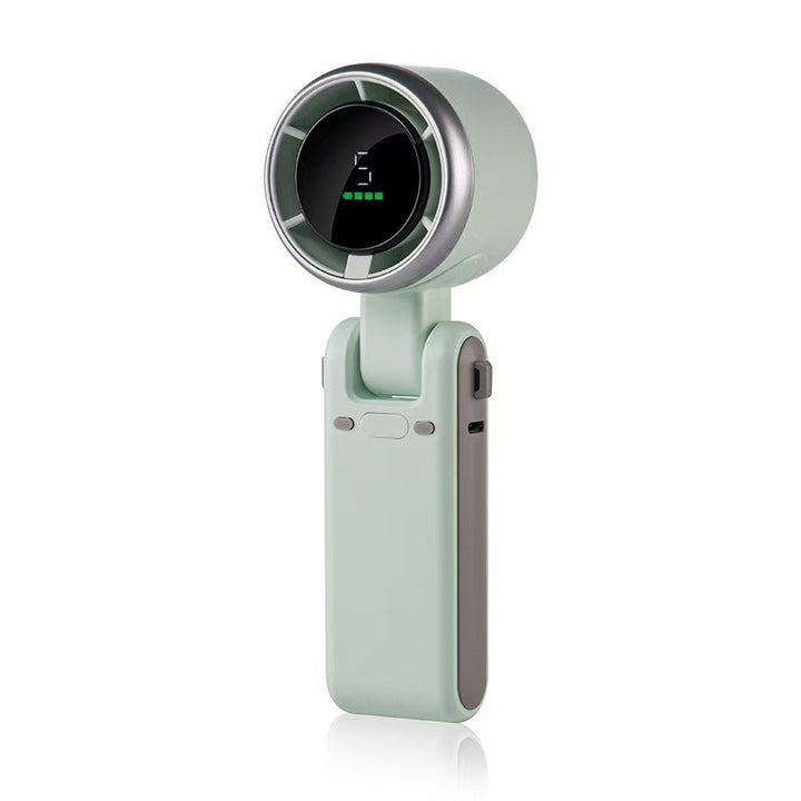Unisex nan kompakt trådløs håndvifte med sammenleggbart hode og digital batteriindikator Skanto
