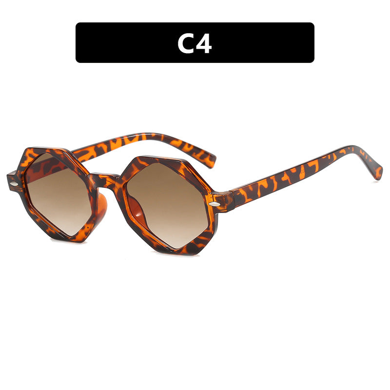 Dame trendig solbrille i moderne åttkant-design Skanto