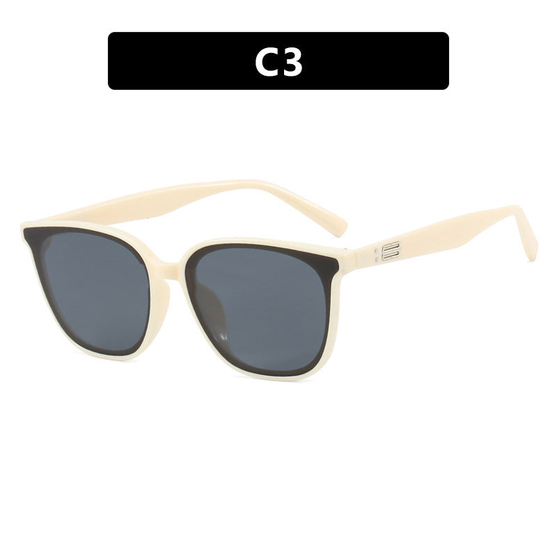 Dame elegant solbrille med trendy gjennomsiktig ramme Skanto