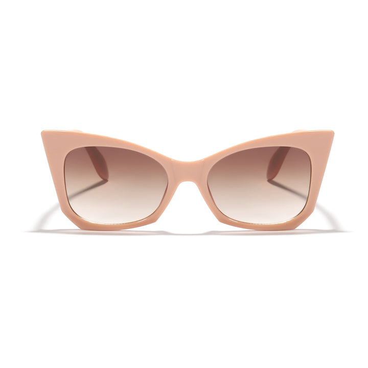Dame solbrille i trendy katteøye-design med iøynefallende leopardmønster Skanto