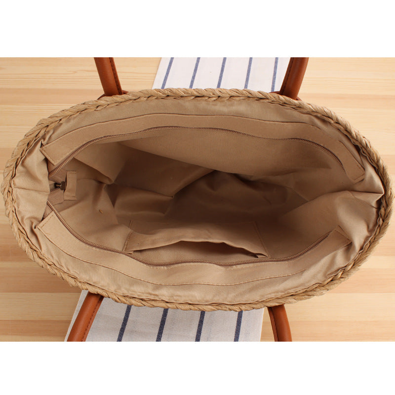 Handmade Basket Bag with Elegant Leather Details Skanto