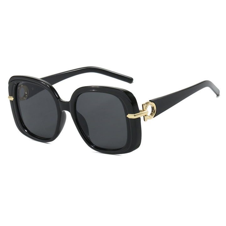 Dame kvadratisk solbrille med luksuriøs metalldetalj Skanto
