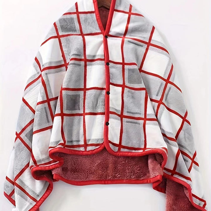 Dame elegant varmholdende Poncho-teppe Skanto