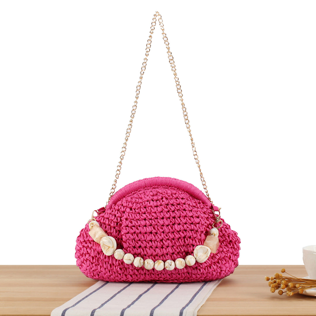 Shoulder Bag with Elegant Pearl Embellishment Skanto