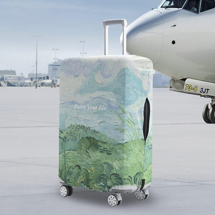 Unisex nan elastisk kofferdeksel med verdensreise motiv for hardt skall trolley og spinnerhjul Skanto