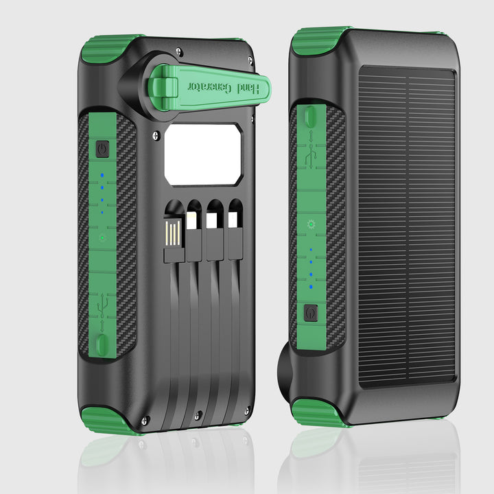 Robust Solar-Powerbank med LED-lys og kompass Skanto