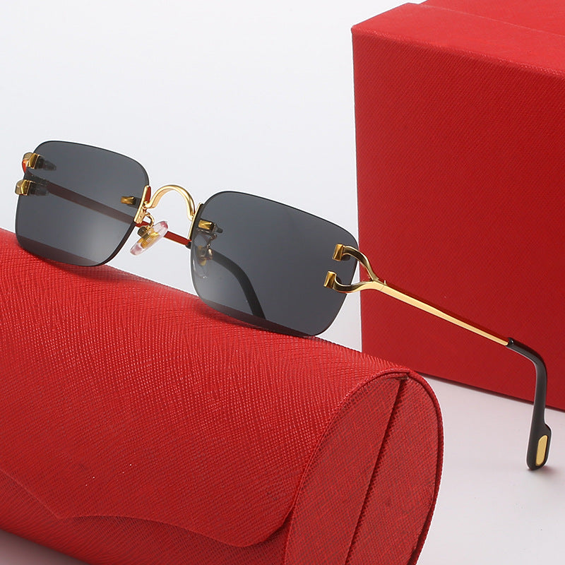 Dame designer solbriller med elegant metallramme og polariserte glass Skanto