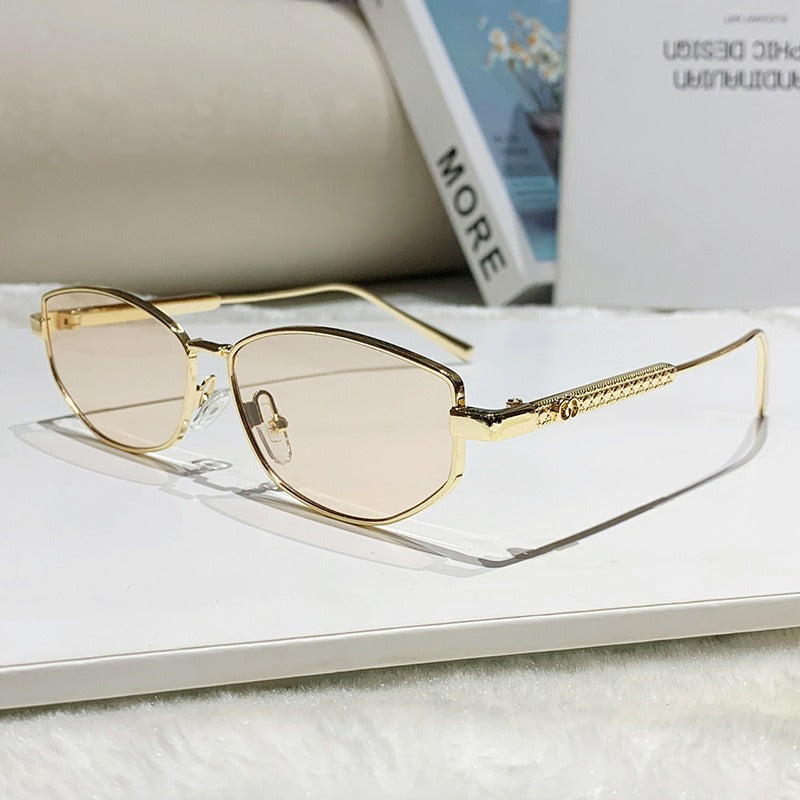 Women's elegant sunglasses with sparkling metal frame Skanto