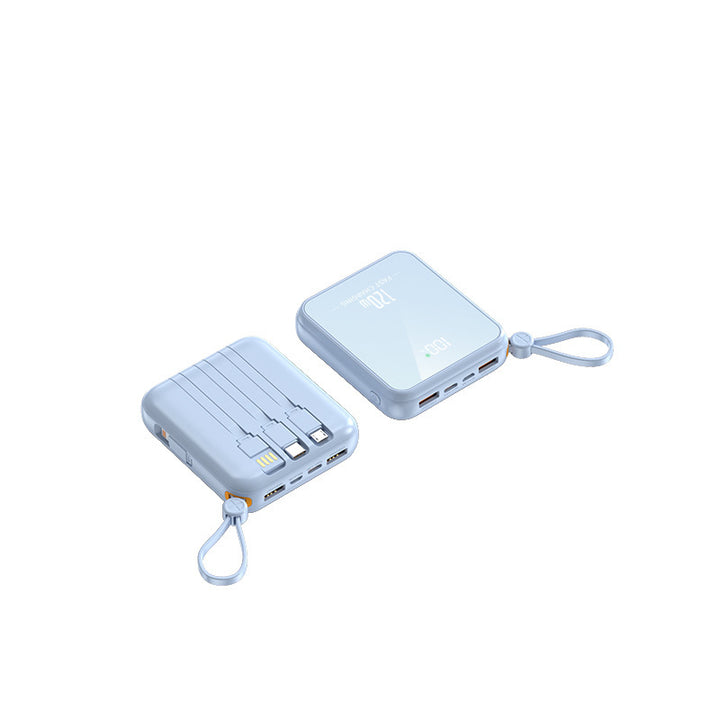 Bærbar powerbank med integrert ladekabel og LED-skjerm Skanto