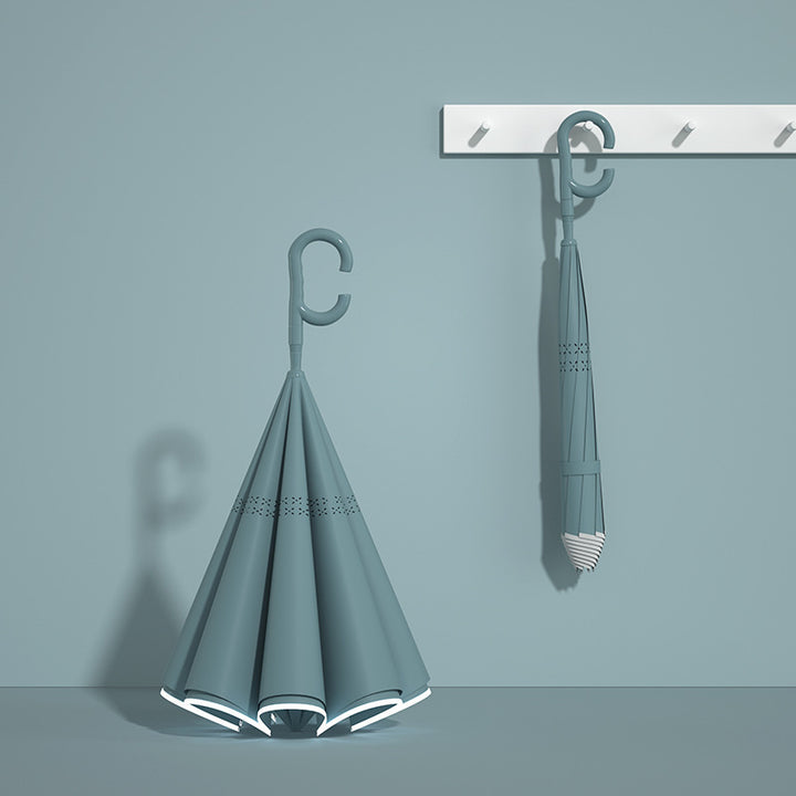 Damer innovativ mini sammenleggbart paraply med ergonomisk håndtak Skanto