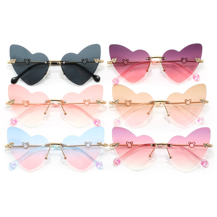 Damer hjerteformet solbrille med dekorert ramme Skanto