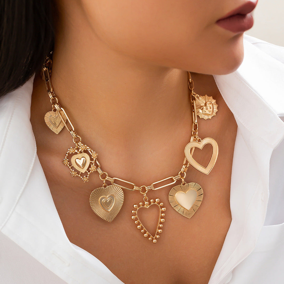 Skanto | Chunky Hjerte Charm Halskjede