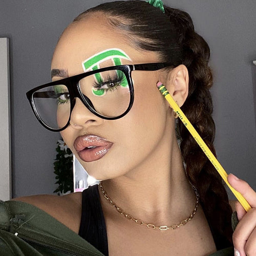 Women's trendy oversized sunglasses with stylish transparent frames Skanto