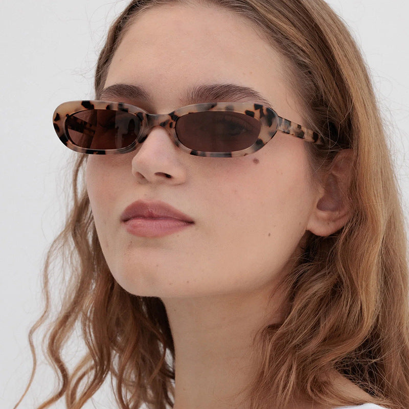 Women's fashionable cat-eye sunglasses with transparent plastic frame and UV protection Skanto
