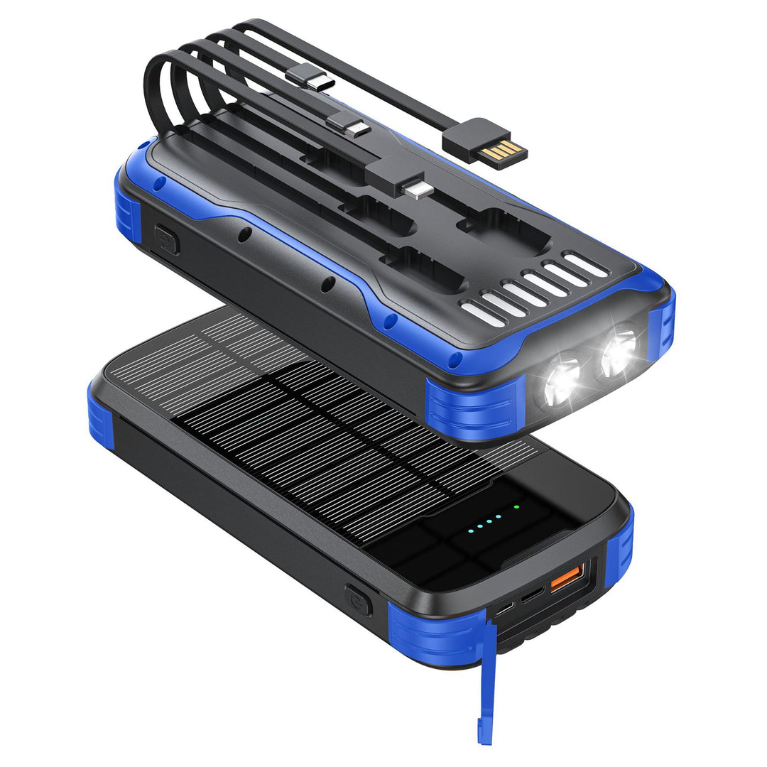 Robust Solcelle Powerbank med Integrert Lommelykt og Multifunksjonell Ladeport Skanto