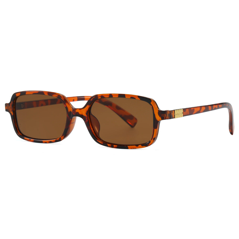 Women's fashionable square glasses with elegant plastic frame and golden accents Skanto