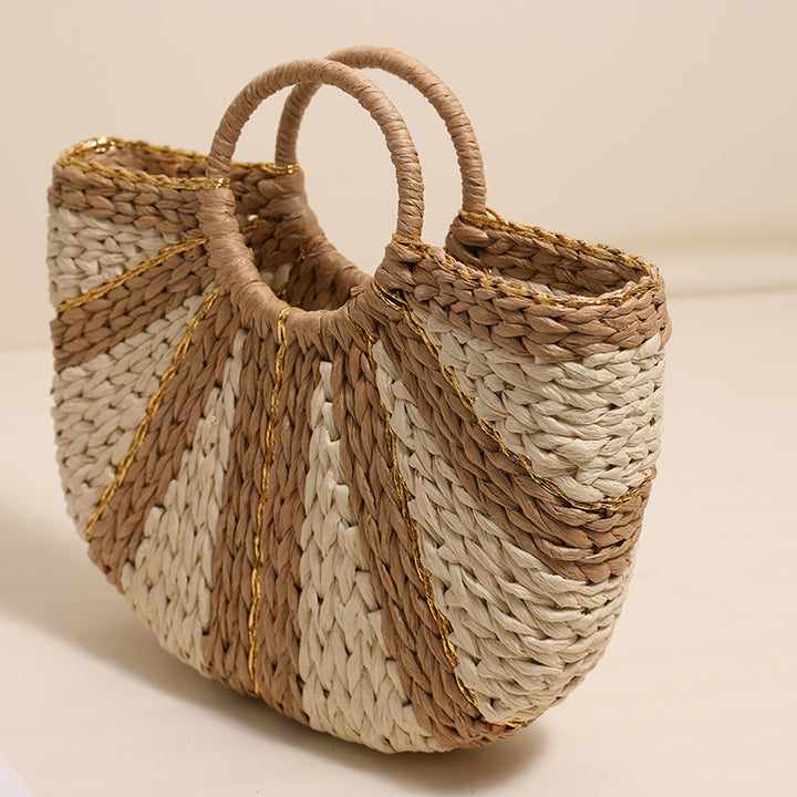 Trendy tote bag in modern wave pattern Skanto
